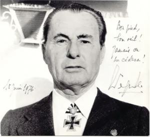 Image of Leon Degrelle in later life, still a fervent Nazi